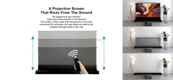 92" 100" 110" 120" 135" 150" ホームシアター用のALR画面付きの電動フロアアップスクリーン 1