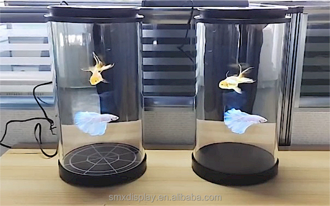 5.5 / 21.5 / 75インチ ホログラムシリンダーボックス 3Dホログラムシリンダー AIインタラクティブ ディスプレイ博物館向け 3