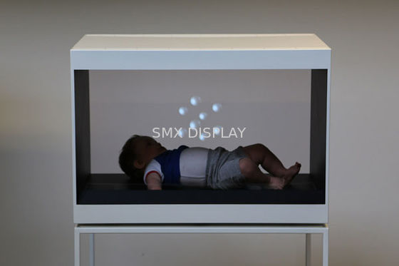 品質 42" Holoのショーケース3Dの展覧会のためのレーザー光線写真表示ピラミッドのホログラム ガラス 工場