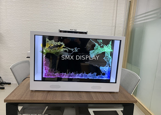 3味方された3Dホログラム スクリーン箱の透明な接触3Dホログラムのピラミッドの表示