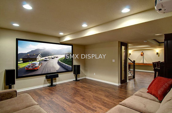 品質 150インチ ベルベットで覆われた固定フレーム 4K アコースティック プロジェクター スクリーン 工場