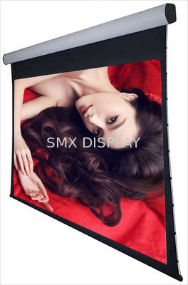 品質 天井 3D のタブによって引張られるモーターを備えられた映写幕を家の映画館のための 120"囲んで下さい 工場